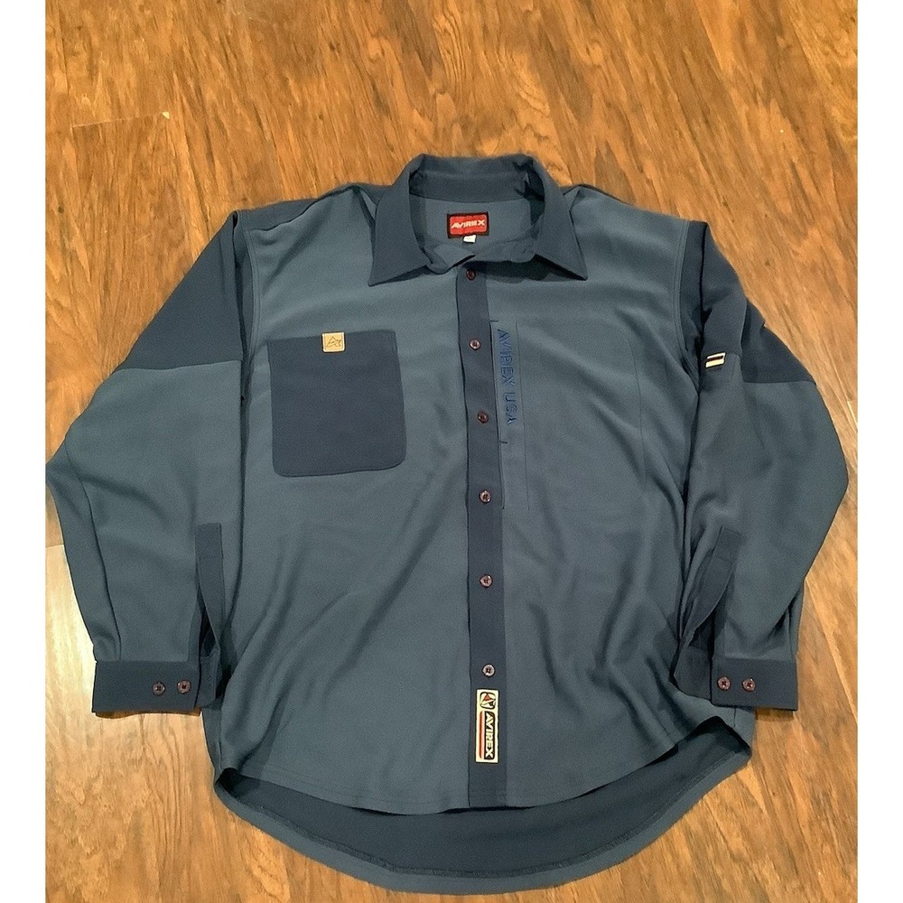 Vintage Aveirex MILITARY Men's button Down  Shirt   XL
